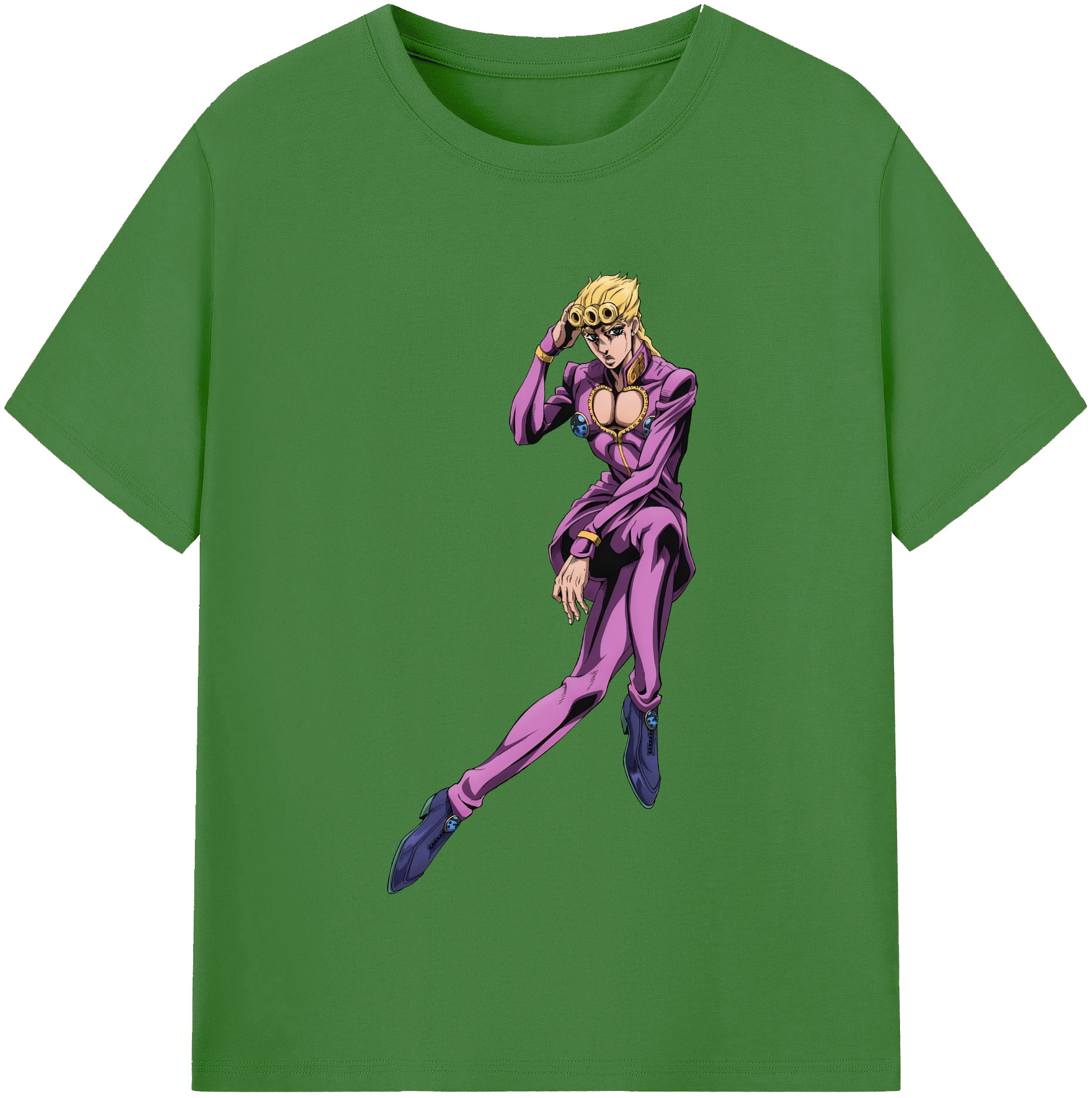 （画像用） ジョジョの奇妙な冒険 ジョルノ?ジョバァーナ JoJo's Bizarre Adventure Giorno Giovanna レディースカジュアルプリントTシャツ（綿100％）